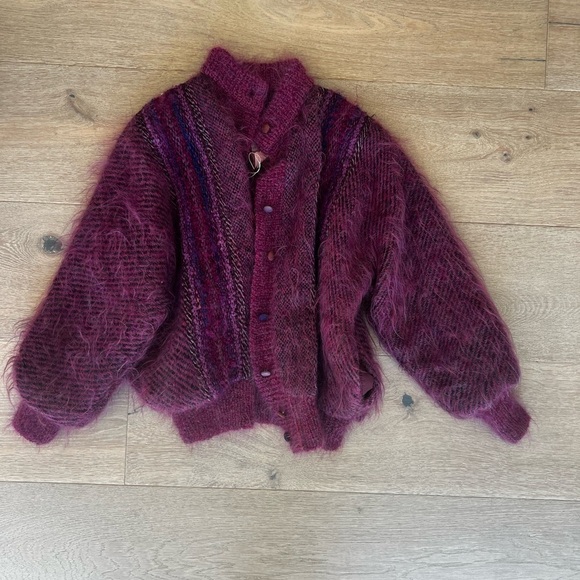 Jinx Senior Jackets & Blazers - Jinx Senior Plum Knit Vintage Cardigan Sweater -size small